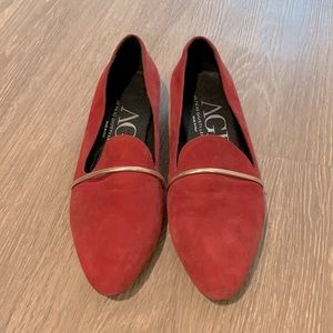 AGL red suede flats